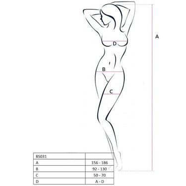 Bodystocking a Rete Sexy Crothless Aperto Passion Bianco Taglia Unica